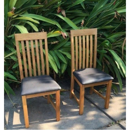 KD2343 : Ghế Gỗ Sồi Mặt Nệm Da PU Màu Đen